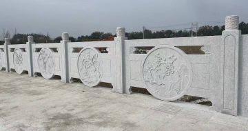 达州芝麻白河道栏杆 石材栏杆