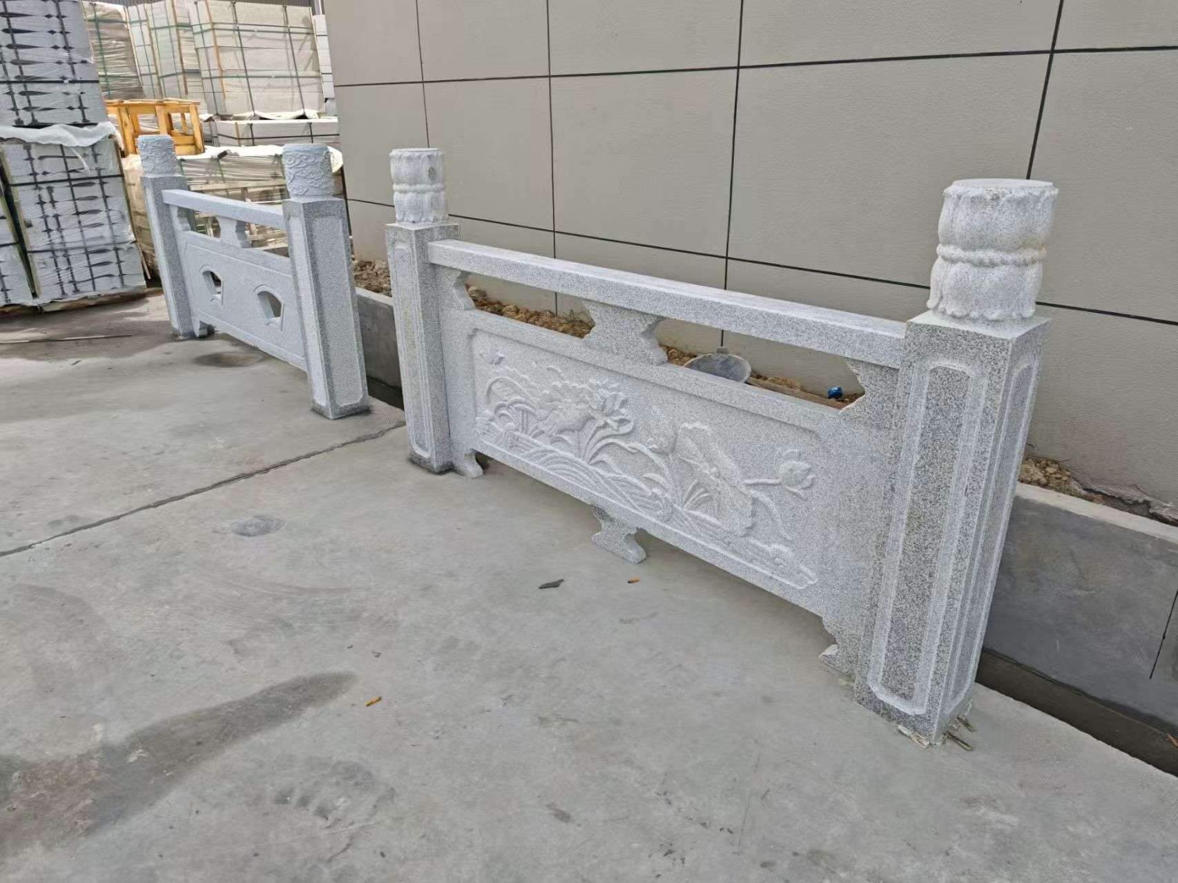 达州芝麻白河道栏杆 石材栏杆